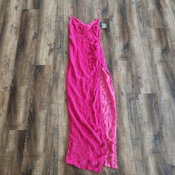 Retrofete Katya Maxi Sequin Dress in Hot Pink Size Small Sleeveless NWT - Picture 2 of 12